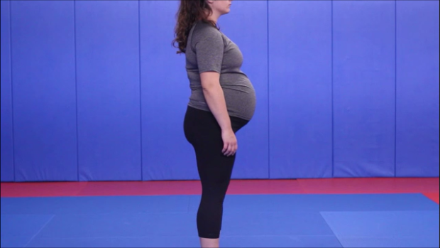 prenatal posture of typical woman