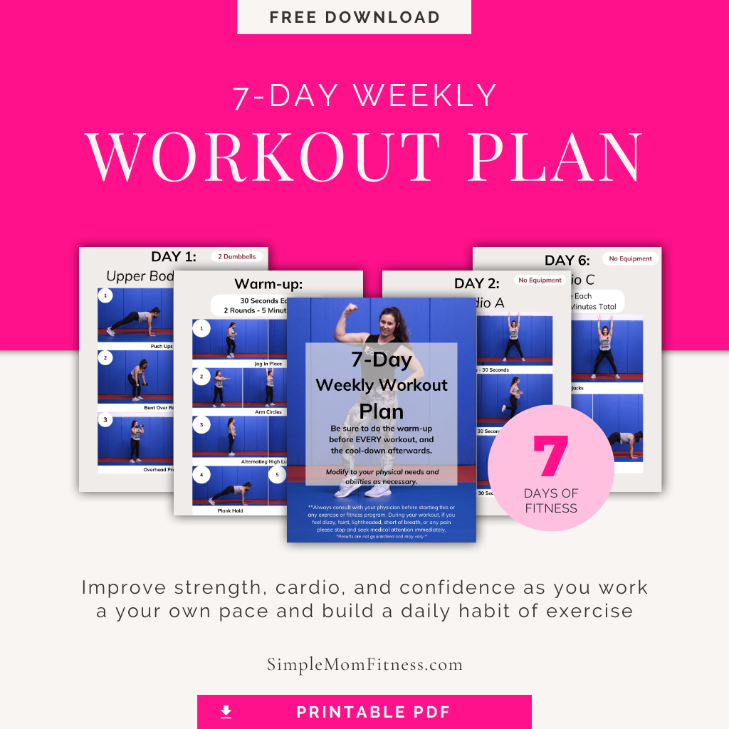 weekly workout routine for moms promo