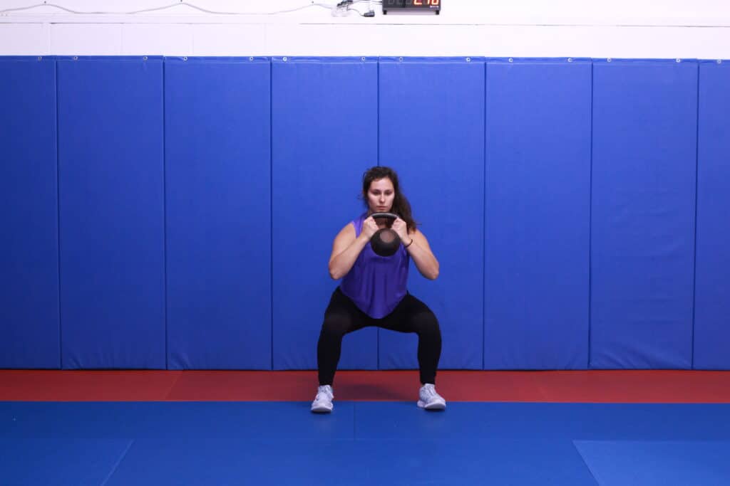 prenatal kettlebell squat exercise