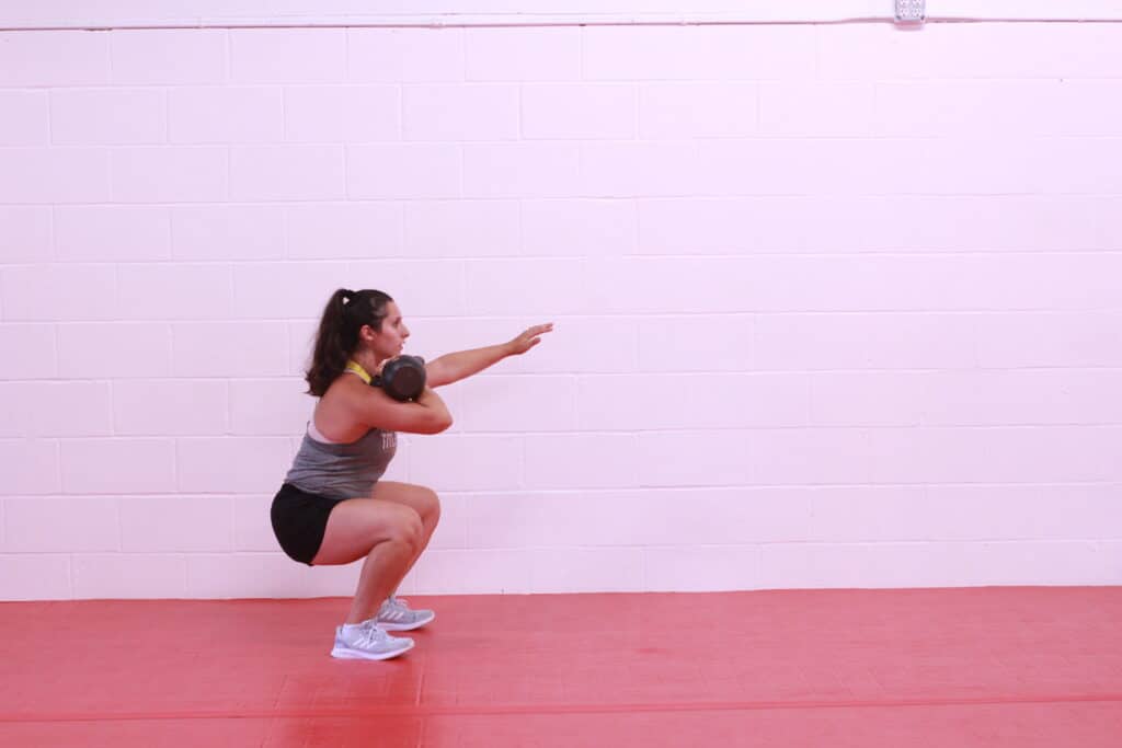 high intensity kettlebell squat exercise